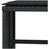 Trädgårdspallar med dynor 4 st svart 40x40x35 cm konstrotting vidaXL – miniatyr 8