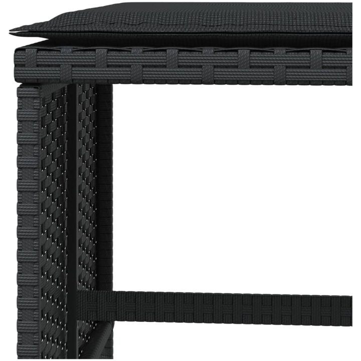 Trädgårdspallar med dynor 4 st svart 40x40x35 cm konstrotting vidaXL – bild 8