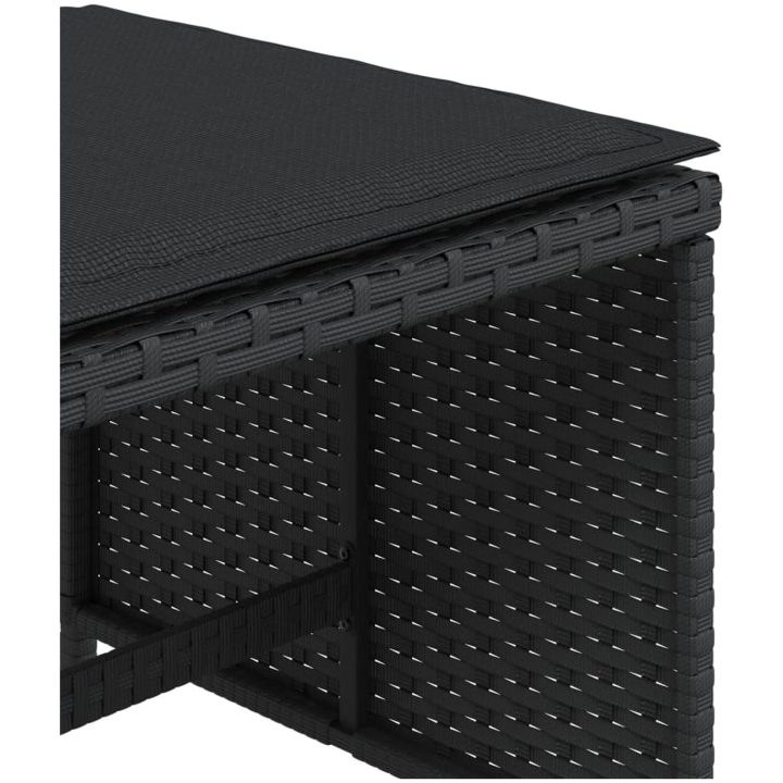 Trädgårdspallar med dynor 4 st svart 40x40x35 cm konstrotting vidaXL – bild 9