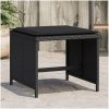 Trädgårdspallar med dynor 4 st svart 40x40x35 cm konstrotting vidaXL – miniatyr 1