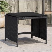 Trädgårdspallar med dynor 4 st svart 40x40x35 cm konstrotting vidaXL