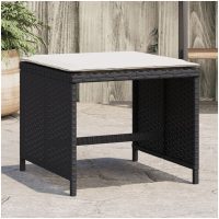 Trädgårdspallar med dynor 4 st svart 40x40x35 cm konstrotting vidaXL