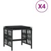 Trädgårdspallar med dynor 4 st svart 41x41x36 cm konstrotting vidaXL – miniatyr 2