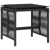 Trädgårdspallar med dynor 4 st svart 41x41x36 cm konstrotting vidaXL – miniatyr 4