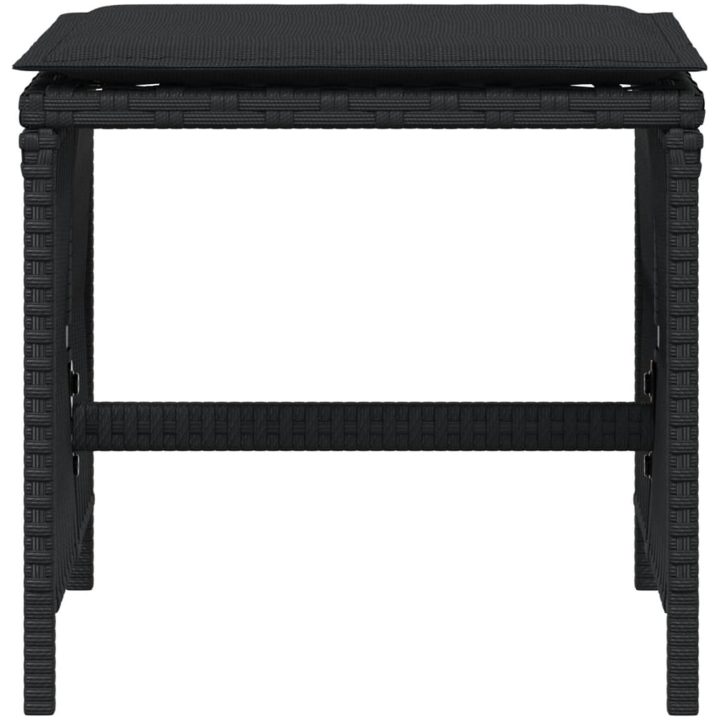 Trädgårdspallar med dynor 4 st svart 41x41x36 cm konstrotting vidaXL – bild 5