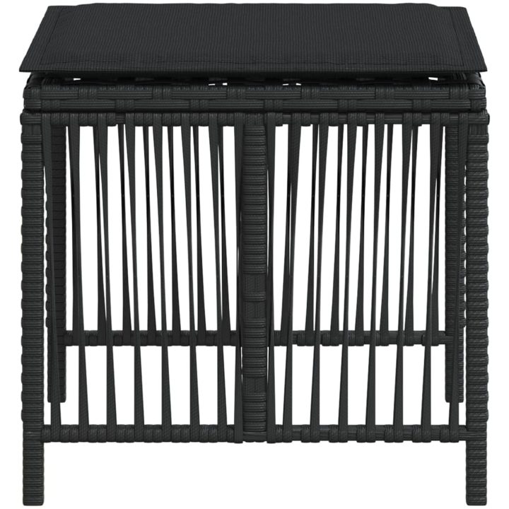 Trädgårdspallar med dynor 4 st svart 41x41x36 cm konstrotting vidaXL – bild 6