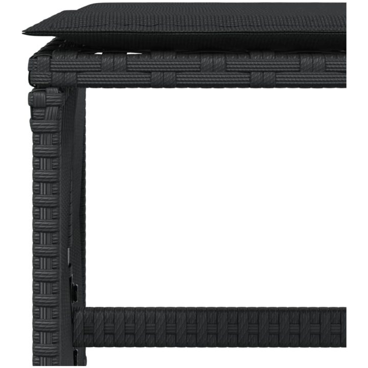 Trädgårdspallar med dynor 4 st svart 41x41x36 cm konstrotting vidaXL – bild 8