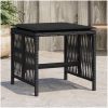 Trädgårdspallar med dynor 4 st svart 41x41x36 cm konstrotting vidaXL – miniatyr 1