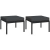Trädgårdspallar med grå dynor 2 st 60x60x35 cm stål vidaXL – miniatyr 2