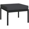 Trädgårdspallar med grå dynor 2 st 60x60x35 cm stål vidaXL – miniatyr 3