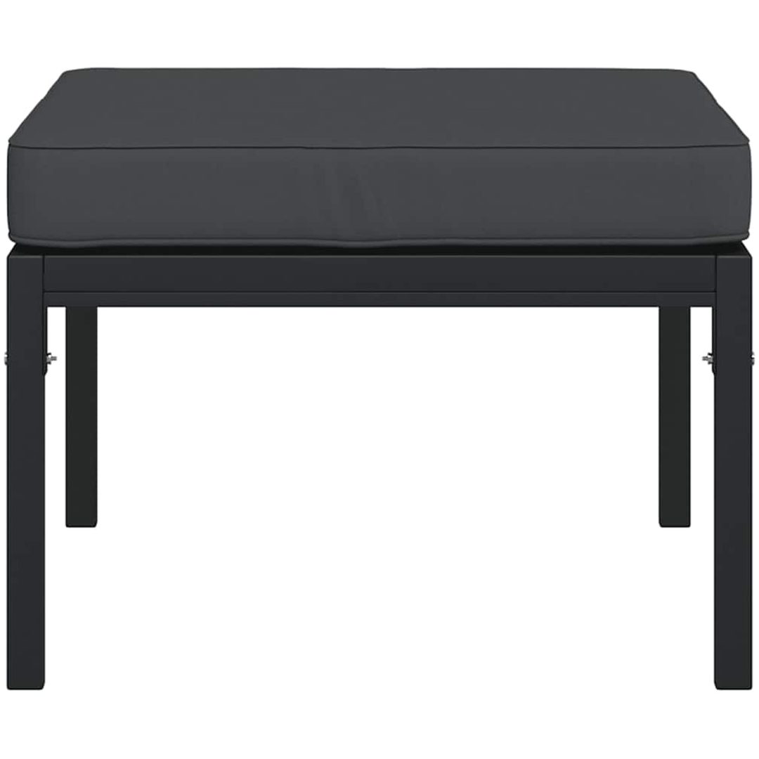Trädgårdspallar med grå dynor 2 st 60x60x35 cm stål vidaXL – bild 4