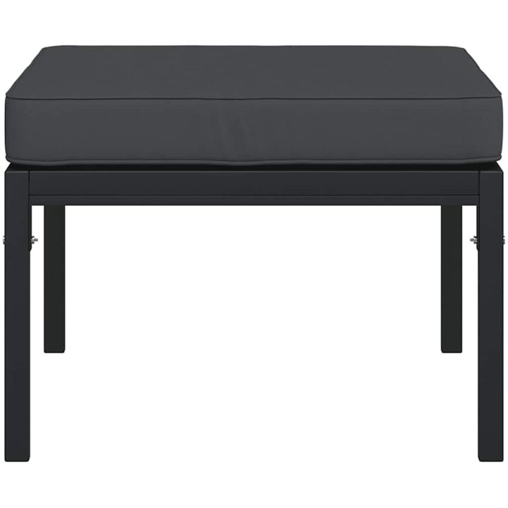 Trädgårdspallar med grå dynor 2 st 60x60x35 cm stål vidaXL – bild 4