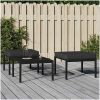 Trädgårdspallar med grå dynor 2 st 60x60x35 cm stål vidaXL – miniatyr 1