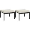 Trädgårdspallar med sandfärgade dynor 2 st 60x60x35 cm stål vidaXL – miniatyr 2