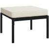 Trädgårdspallar med sandfärgade dynor 2 st 60x60x35 cm stål vidaXL – miniatyr 3