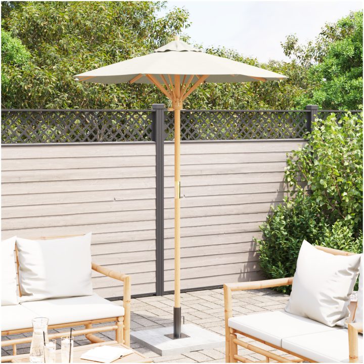 Trädgårdsparaply Krämvit 150x210 cm i Bambus vidaXL 150 x 150 x 210 cm – bild 3