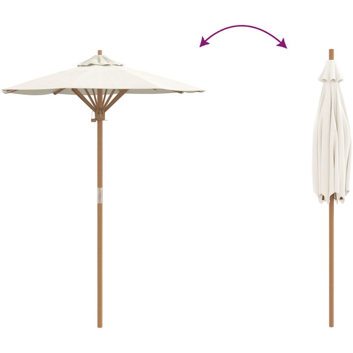 Trädgårdsparaply Krämvit 150x210 cm i Bambus vidaXL 150 x 150 x 210 cm – bild 7