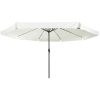 Trädgårdsparaply med LED-lampor 395x245 cm Sandvit vidaXL Large – miniatyr 3