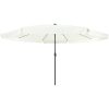 Trädgårdsparaply med LED-lampor 395x245 cm Sandvit vidaXL Large – miniatyr 4
