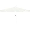 Trädgårdsparaply med LED-lampor 395x245 cm Sandvit vidaXL Large – miniatyr 1