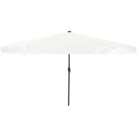 Trädgårdsparaply med LED-lampor 395x245 cm Sandvit vidaXL