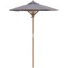 Trädgårdsparaply Mörkgrå 150x210 cm Bambu vidaXL 150 x 150 x 210 cm – miniatyr 2