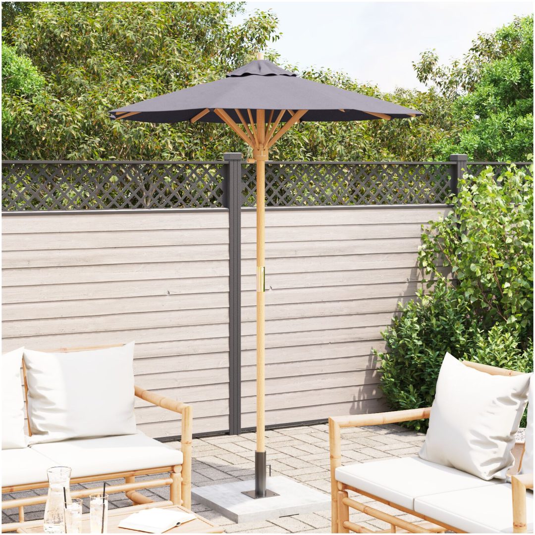 Trädgårdsparaply Mörkgrå 150x210 cm Bambu vidaXL 150 x 150 x 210 cm – bild 3