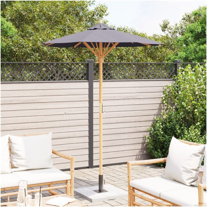 Trädgårdsparaply Mörkgrå 150x210 cm Bambu vidaXL 150 x 150 x 210 cm – bild 3