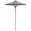 Trädgårdsparaply Mörkgrå 150x210 cm Bambu vidaXL 150 x 150 x 210 cm – miniatyr 4