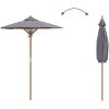 Trädgårdsparaply Mörkgrå 150x210 cm Bambu vidaXL 150 x 150 x 210 cm – miniatyr 6