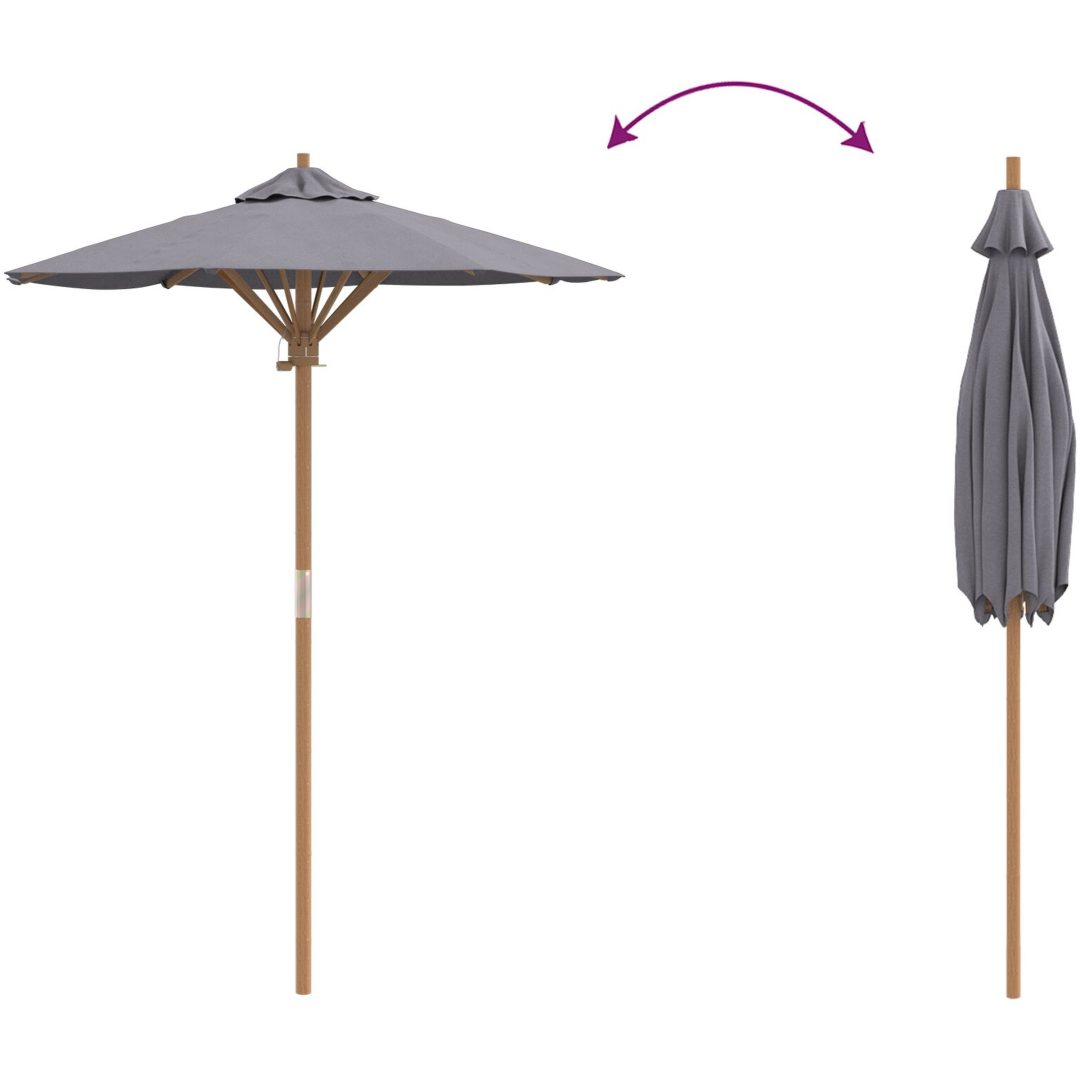 Trädgårdsparaply Mörkgrå 150x210 cm Bambu vidaXL 150 x 150 x 210 cm – bild 6