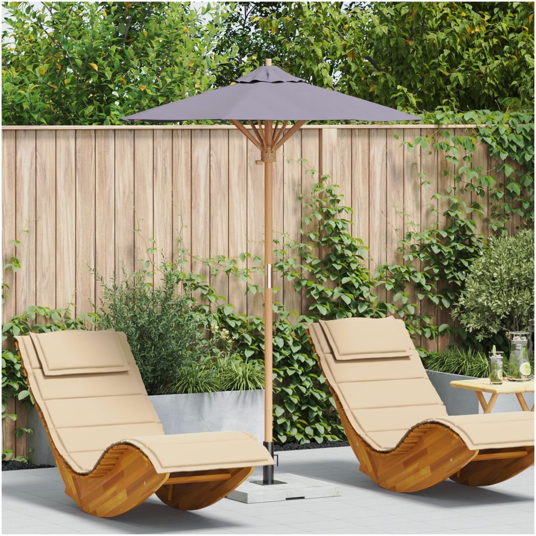 Trädgårdsparaply Mörkgrå 150x210 cm Bambu vidaXL 150 x 150 x 210 cm