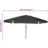 Trädgårdsparaply ø395x245 cm Antracit vidaXL Large – miniatyr 7