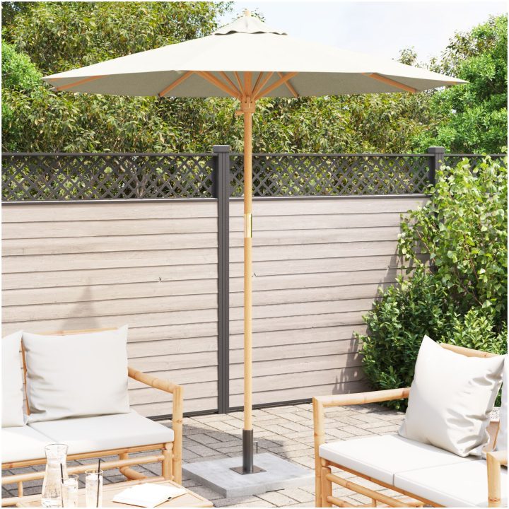 Trädgårdsparasol Cremevit 217x230 cm Bambu vidaXL 217 x 217 x 230 cm – bild 3
