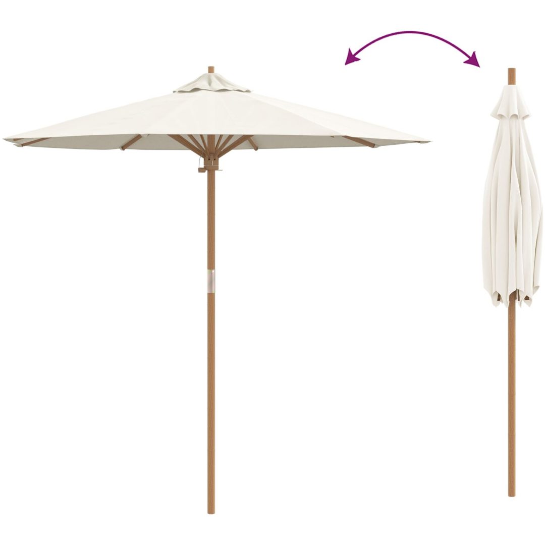 Trädgårdsparasol Cremevit 217x230 cm Bambu vidaXL 217 x 217 x 230 cm – bild 6