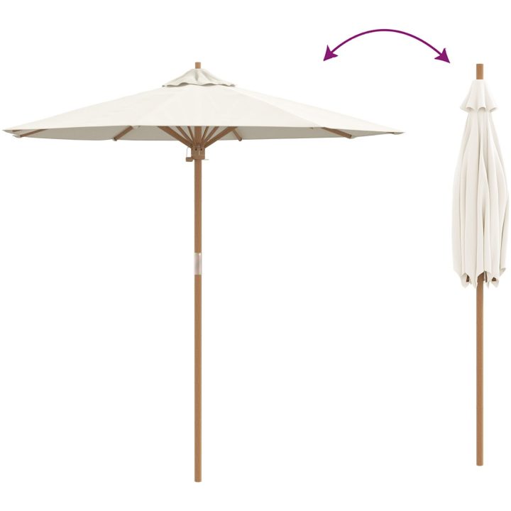 Trädgårdsparasol Cremevit 217x230 cm Bambu vidaXL 217 x 217 x 230 cm – bild 6