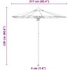 Trädgårdsparasol Cremevit 217x230 cm Bambu vidaXL 217 x 217 x 230 cm – miniatyr 7