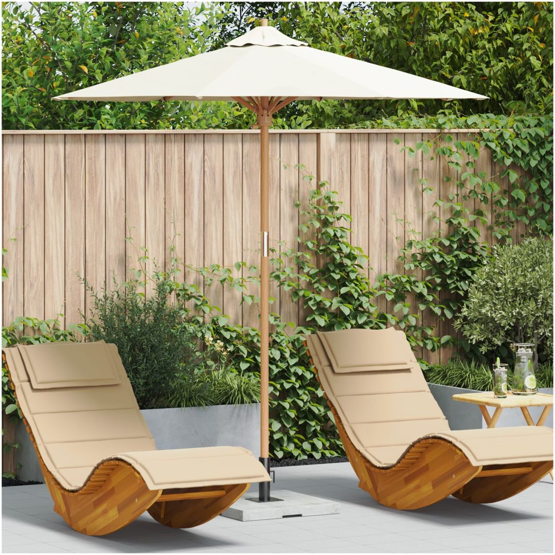 Trädgårdsparasol Cremevit 217x230 cm Bambu vidaXL 217 x 217 x 230 cm