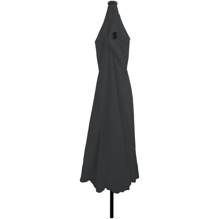 Trädgårdsparasol med LED-lampor ø395x245 cm Antracit vidaXL Large – bild 2
