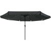 Trädgårdsparasol med LED-lampor ø395x245 cm Antracit vidaXL Large – miniatyr 3