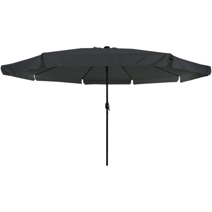 Trädgårdsparasol med LED-lampor ø395x245 cm Antracit vidaXL Large – bild 4