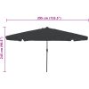 Trädgårdsparasol med LED-lampor ø395x245 cm Antracit vidaXL Large – miniatyr 8