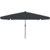 Trädgårdsparasol med LED-lampor ø395x245 cm Antracit vidaXL Large – miniatyr 1