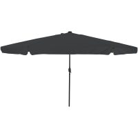 Trädgårdsparasol med LED-lampor ø395x245 cm Antracit vidaXL