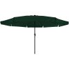 Trädgårdsparasol med LED-lampor ø395x245 cm Grön vidaXL Large – miniatyr 3