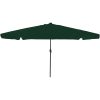 Trädgårdsparasol med LED-lampor ø395x245 cm Grön vidaXL Large – miniatyr 1