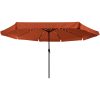 Trädgårdsparasol med LED-lampor ø395x245 cm Terrakotta vidaXL Large – miniatyr 3