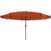 Trädgårdsparasol med LED-lampor ø395x245 cm Terrakotta vidaXL Large – miniatyr 4