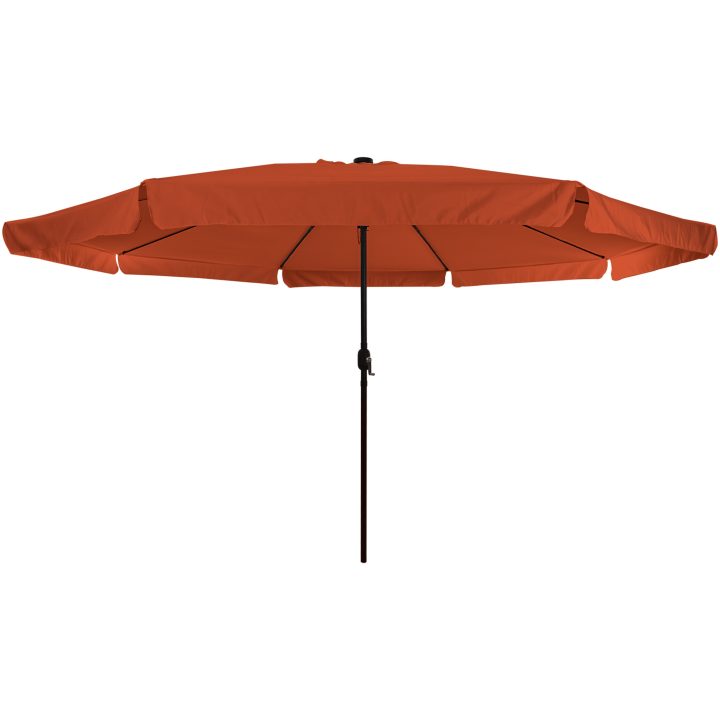 Trädgårdsparasol med LED-lampor ø395x245 cm Terrakotta vidaXL Large – bild 4
