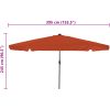 Trädgårdsparasol med LED-lampor ø395x245 cm Terrakotta vidaXL Large – miniatyr 8
